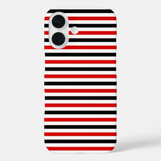 赤と黒と白のストライプデザイン Case-Mate iPhoneケース (裏面)