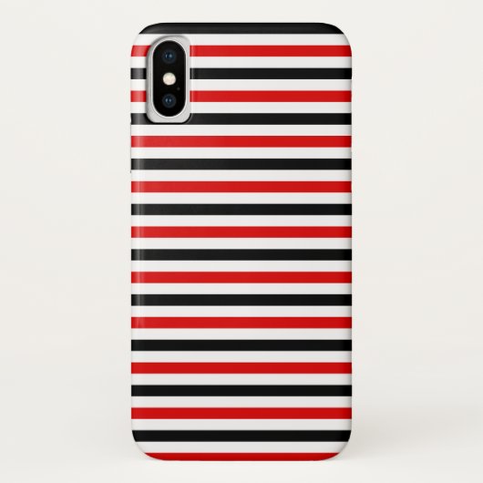 赤と黒と白のストライプデザイン Case-Mate iPhoneケース (裏面)