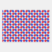 赤と黒と青の幾何モダンパターンユニーク ラッピングペーパーシート (正面)