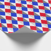 赤と黒と青の幾何モダンパターンユニーク ラッピングペーパー (角)