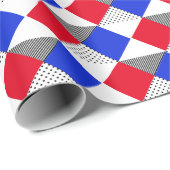 赤と黒と青の幾何モダンパターンユニーク ラッピングペーパー (ロールコーナー)