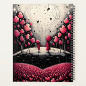 赤と黒のお洒落母と子のハート プランナー手帳 (裏面)