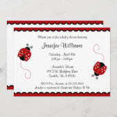 赤と黒のかわいいシャモ 招待状 (正面/裏面)