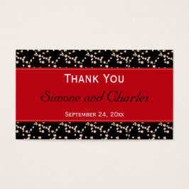 赤と黒のさくらんぼ花ズ結婚式の引き出物ラベル