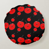 赤と黒のさくらんぼ ラウンドクッション (裏面)