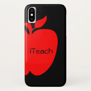 赤と黒のアップル先生のiPhone Xケース iPhone X ケース