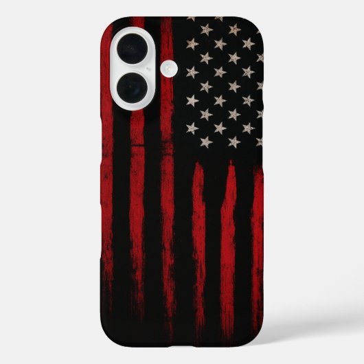 赤と黒のアメリカ国旗 Case-Mate iPhoneケース (裏面)