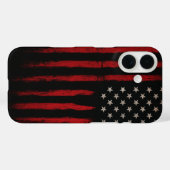 赤と黒のアメリカ国旗 Case-Mate iPhoneケース (裏面 (横))