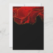 赤と黒のアルコールインク90th誕生日パーティー 招待状 (裏面)