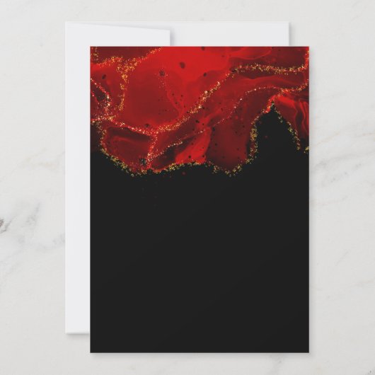 赤と黒のアルコールインク90th誕生日パーティー 招待状 (裏面)