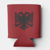 赤と黒のアルバニアイーグルクーラーボックス 缶クーラー (裏面)