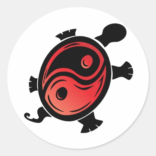 赤と黒のインヤンカメ ラウンドシール (正面)