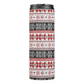 赤と黒のウィンターフェア島のパターン タンブラー (裏面)