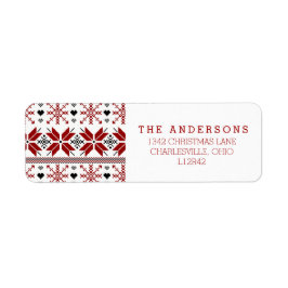 赤と黒のウィンターフェア島のパターン ラベル