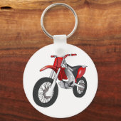 赤と黒のオフロード/エンデューロバイク キーホルダー (正面)
