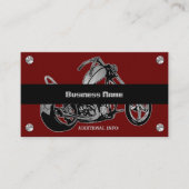 赤と黒のオートバイのショップの名刺 名刺 (正面)