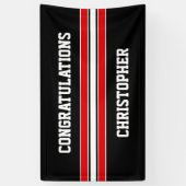 赤と黒のカスタムの卒業バナー 横断幕 (縦)