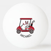 赤と黒のカスタムカートパーソナライズされた 卓球ボール (正面)
