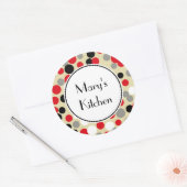 赤と黒のカスタムシール ラウンドシール (封筒)