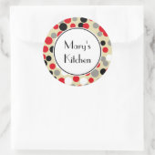 赤と黒のカスタムシール ラウンドシール (バッグ)