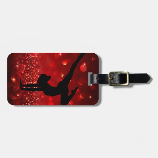 赤と黒のカスタム体操ラゲッジタグ ラゲッジタグ (正面横)