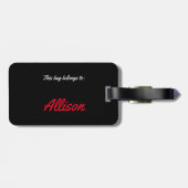 赤と黒のカスタム体操ラゲッジタグ ラゲッジタグ (裏面横)