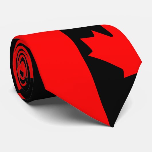 赤と黒のカナダメープルの2色 ネクタイ (ロール)