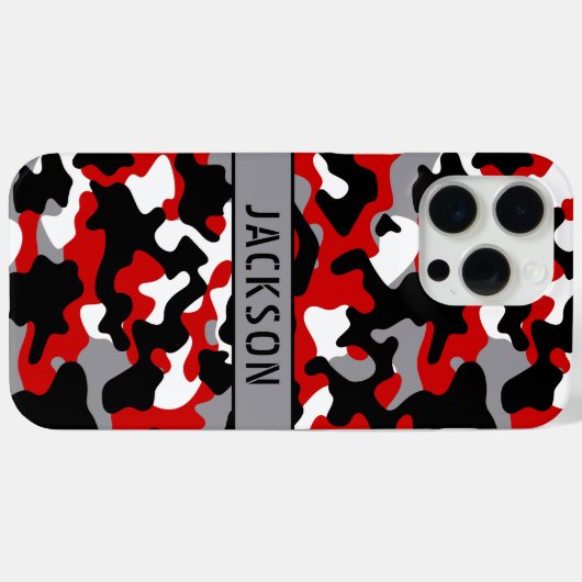 赤と黒のカモフラージュ オリジナルデザイン Case-Mate iPhoneケース (裏面 (横))