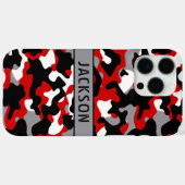赤と黒のカモフラージュ オリジナル Case-Mate iPhoneケース (裏面 (横))