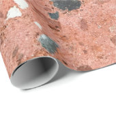 赤と黒のカラフル小さな砂利岩ペベルサ ラッピングペーパー (ロールコーナー)