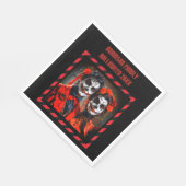 赤と黒のカリカチュアDia de los Muertosカップル スタンダードランチョンナプキン (角)