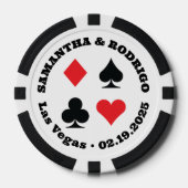 赤と黒のカードがベガスに合結婚う ポーカーチップ (正面)