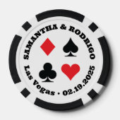 赤と黒のカードがベガスに合結婚う ポーカーチップ (裏面)