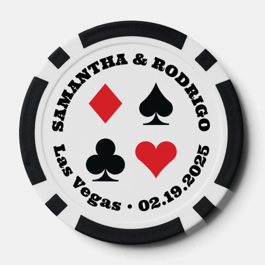 赤と黒のカードがベガスに合結婚う ポーカーチップ (裏面)
