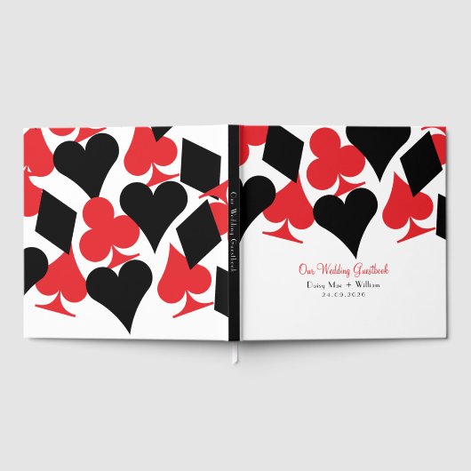 赤と黒のカードがラスベガスに似合結婚う ゲストブック (全面)