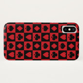 赤と黒のカードのスーツのパターン Case-Mate iPhoneケース (裏面(横))