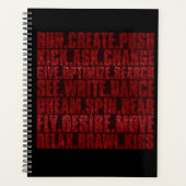 赤と黒のキラキラのアクションプランナー プランナー手帳 (正面)