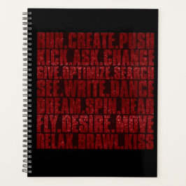 赤と黒のキラキラのアクションプランナー プランナー手帳