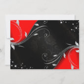 赤と黒のキンセヤニェラまたはスイート16の招待状 招待状 (裏面)