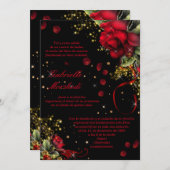 赤と黒のキンチェの招待状 招待状 (正面/裏面)