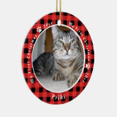 赤と黒のギンガムキャッツマイ初めてのクリスマス セラミックオーナメント (右)