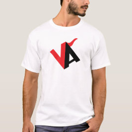 赤と黒のクラシックミニマルレターVAモノグラム Tシャツ
