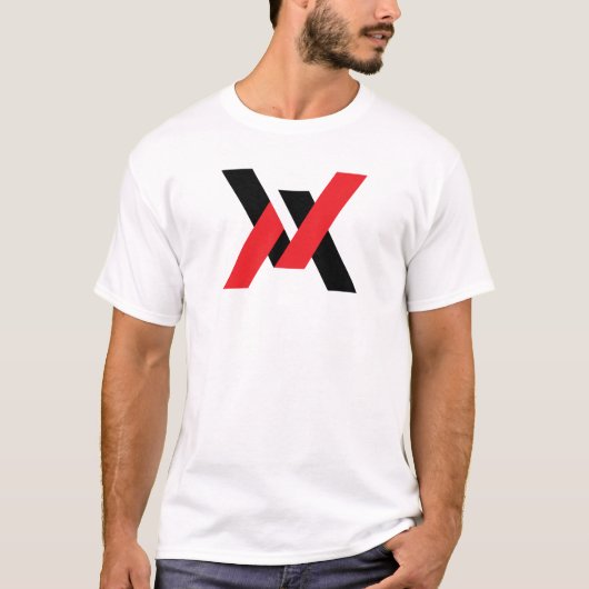 赤と黒のクラシックミニマルレターVA Tシャツ (正面)