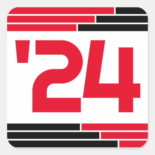 赤と黒のクラス'24卒業 スクエアシール (正面)