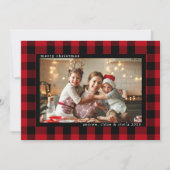 赤と黒のクリスマスプレッドフォト シーズンカード (正面)