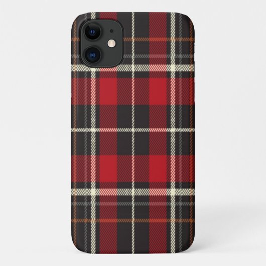 赤と黒のクリスマス·ウィンター·プレイド Case-Mate iPhoneケース (裏面)