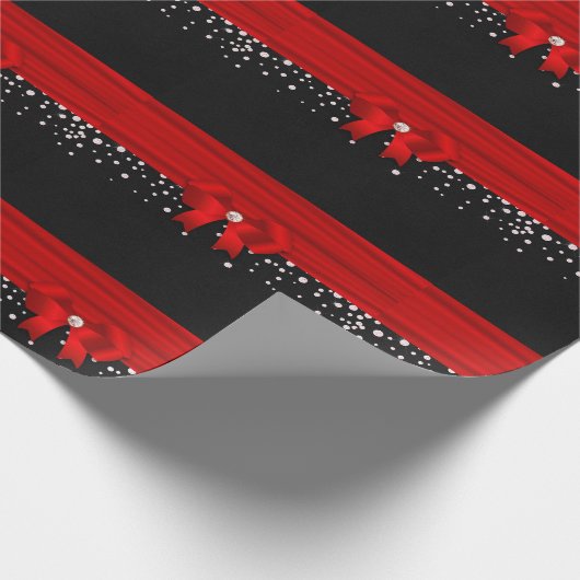 赤と黒のクリスマス ラッピングペーパー (角)