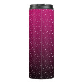 赤と黒のグラデーションの白い水玉模様。 タンブラー (裏面)