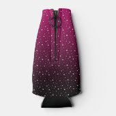 赤と黒のグラデーションの白い水玉模様。 ボトルクーラー (裏面)