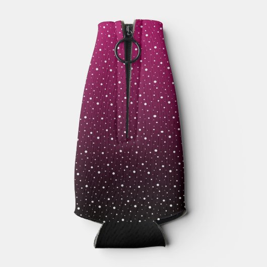 赤と黒のグラデーションの白い水玉模様。 ボトルクーラー (裏面)